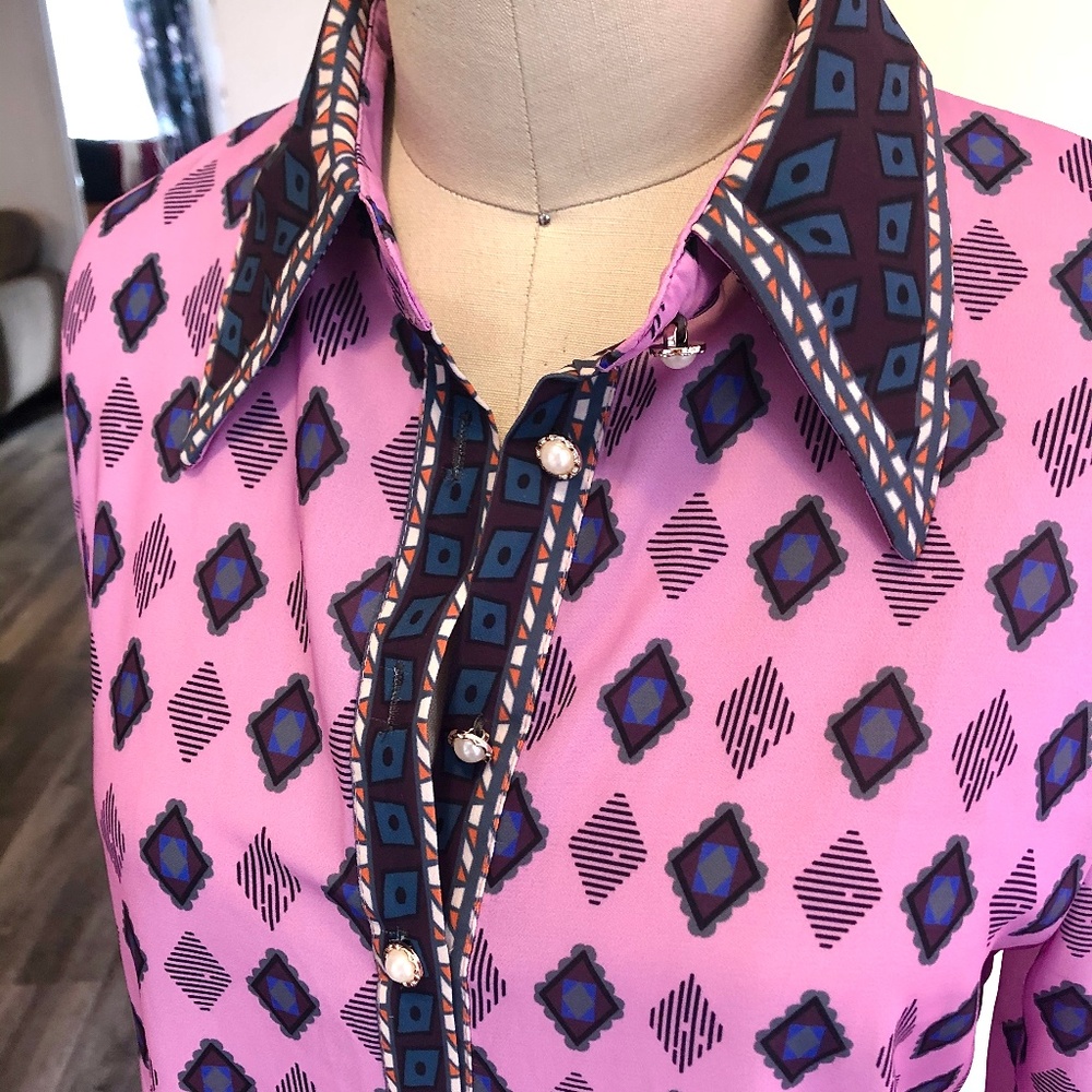 Gucci Style Printed Dress Shirt - NWT